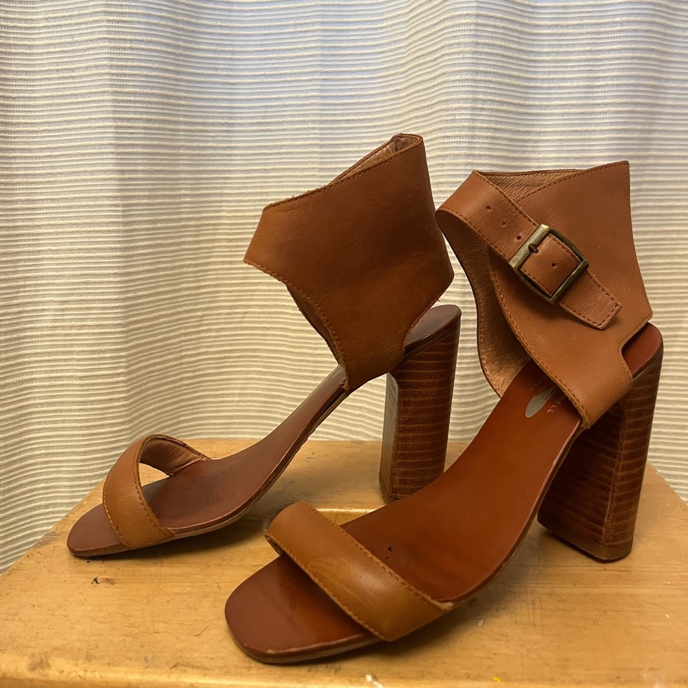 Jeffrey Campbell for Free People Tan Block Heel Sandals